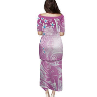 Polynesian Jellyfish Puletasi With Plumeria Pink LT05 - Polynesian Pride