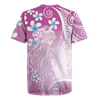 Polynesian Jellyfish Rugby Jersey With Plumeria Pink
