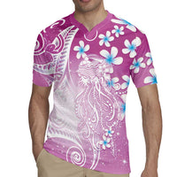 Polynesian Jellyfish Rugby Jersey With Plumeria Pink