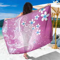 Polynesian Jellyfish Sarong With Plumeria Pink