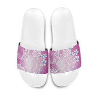 Polynesian Jellyfish Slide Sandals With Plumeria Pink