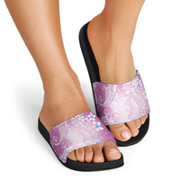 Polynesian Jellyfish Slide Sandals With Plumeria Pink