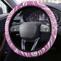Polynesian Jellyfish Steering Wheel Cover With Plumeria Pink