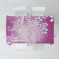 Polynesian Jellyfish Tablecloth With Plumeria Pink