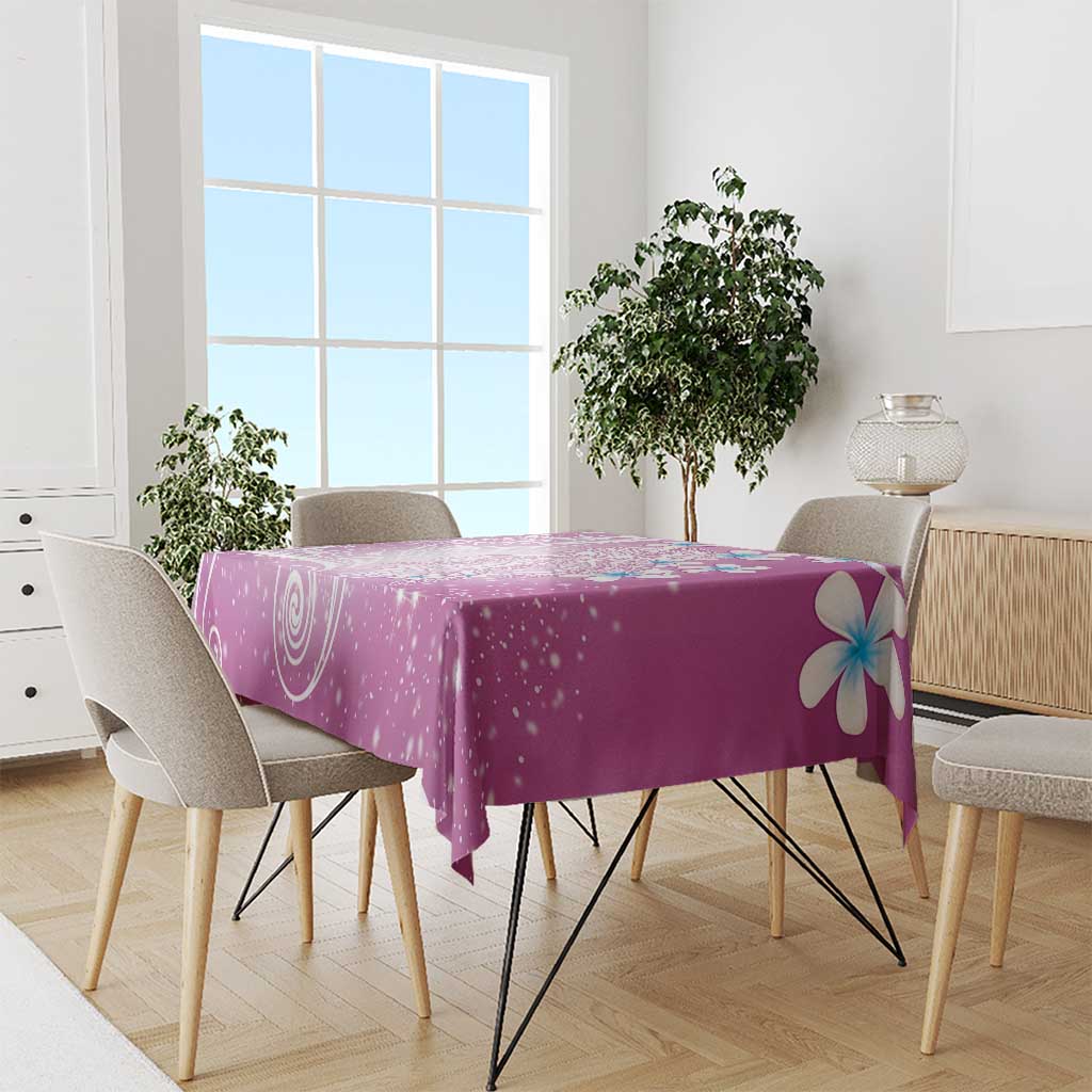 Polynesian Jellyfish Tablecloth With Plumeria Pink