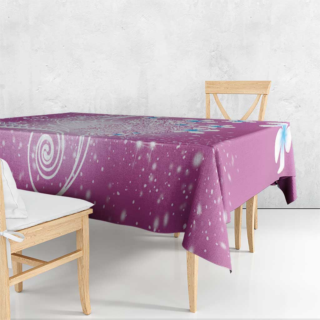 Polynesian Jellyfish Tablecloth With Plumeria Pink
