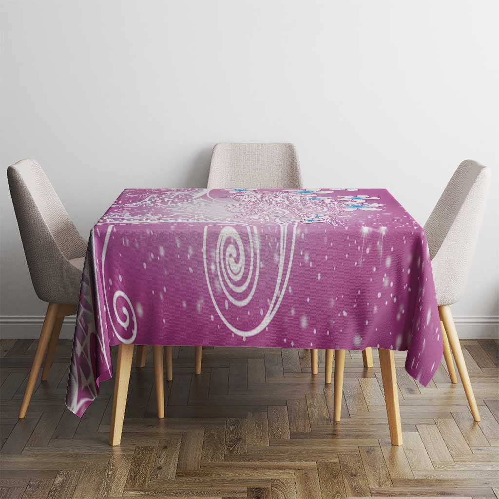 Polynesian Jellyfish Tablecloth With Plumeria Pink