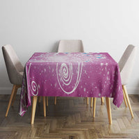 Polynesian Jellyfish Tablecloth With Plumeria Pink