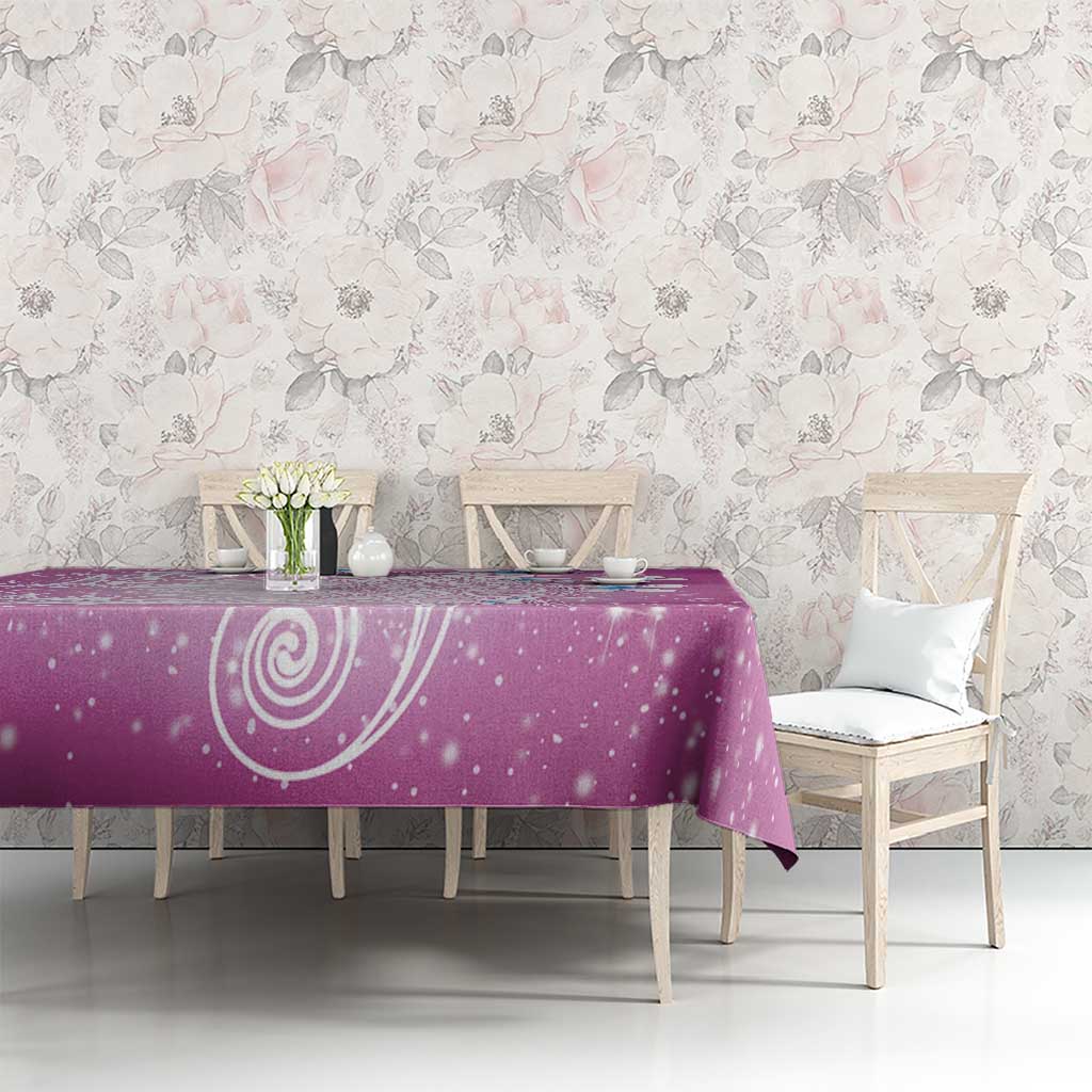 Polynesian Jellyfish Tablecloth With Plumeria Pink