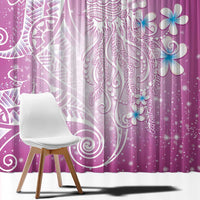 Polynesian Jellyfish Window Curtain With Plumeria Pink
