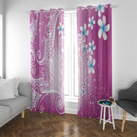 Polynesian Jellyfish Window Curtain With Plumeria Pink
