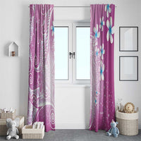Polynesian Jellyfish Window Curtain With Plumeria Pink
