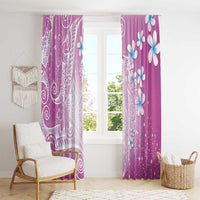 Polynesian Jellyfish Window Curtain With Plumeria Pink