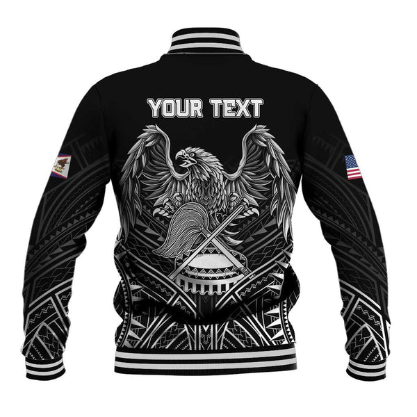 Personalised American Samoa Flag Day Baseball Jacket Bald Eagle With ...