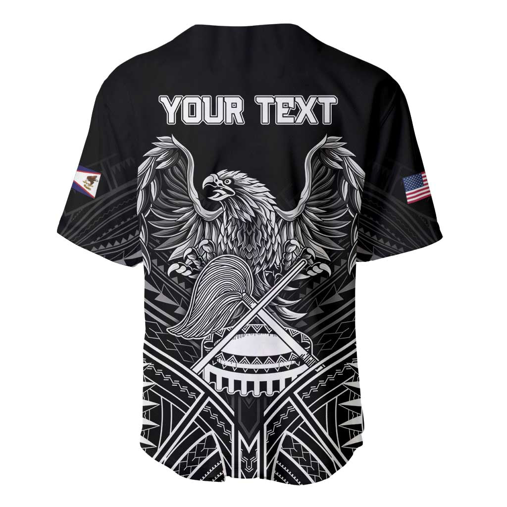American Samoa Flag Day Baseball Jersey Bald Eagle With Polynesian Pattern