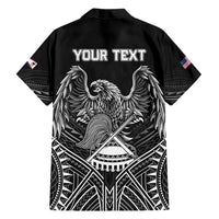 American Samoa Flag Day Family Matching Off Shoulder Maxi Dress and Hawaiian Shirt Bald Eagle With Polynesian Pattern