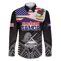 American Samoa Flag Day Family Matching Summer Maxi Dress and Hawaiian Shirt Bald Eagle With Polynesian Pattern