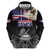 American Samoa Flag Day Hoodie Bald Eagle With Polynesian Pattern