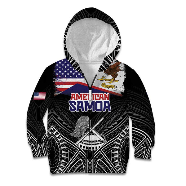 American Samoa All Over Hoodie Eagle Black