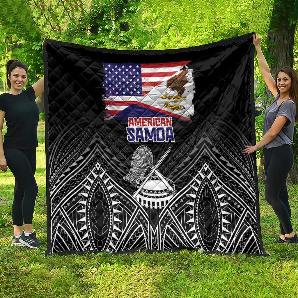 American Samoa Flag Day Quilt Bald Eagle With Polynesian Pattern