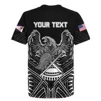 American Samoa Flag Day Rugby Jersey Bald Eagle With Polynesian Pattern