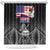 American Samoa Flag Day Shower Curtain Bald Eagle With Polynesian Pattern