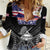 American Samoa Flag Day Women Casual Shirt Bald Eagle With Polynesian Pattern