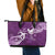 Fibromyalgia Awareness Leather Tote Bag Polynesian Purple Ribbon