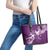 Fibromyalgia Awareness Leather Tote Bag Polynesian Purple Ribbon