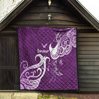 Fibromyalgia Awareness Quilt Polynesian Purple Ribbon