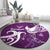 Fibromyalgia Awareness Round Carpet Polynesian Purple Ribbon