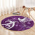 Fibromyalgia Awareness Round Carpet Polynesian Purple Ribbon