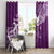 Fibromyalgia Awareness Window Curtain Polynesian Purple Ribbon