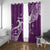 Fibromyalgia Awareness Window Curtain Polynesian Purple Ribbon