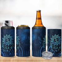 New Zealand Dream Catcher 4 in 1 Can Cooler Tumbler Maori Koru Pattern Blue Version