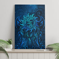 New Zealand Dream Catcher Canvas Wall Art Maori Koru Pattern Blue Version