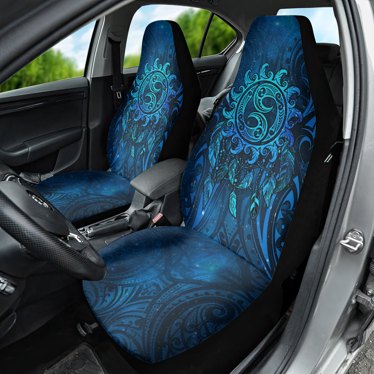 New Zealand Dream Catcher Car Seat Cover Maori Koru Pattern Blue Version