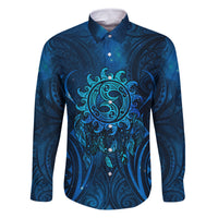 New Zealand Dream Catcher Family Matching Off Shoulder Short Dress and Hawaiian Shirt Maori Koru Pattern Blue Version