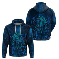 New Zealand Dream Catcher Hoodie Maori Koru Pattern Blue Version