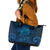 New Zealand Dream Catcher Leather Tote Bag Maori Koru Pattern Blue Version