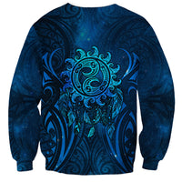 New Zealand Dream Catcher Sweatshirt Maori Koru Pattern Blue Version LT05 - Polynesian Pride
