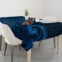New Zealand Dream Catcher Tablecloth Maori Koru Pattern Blue Version