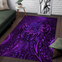 New Zealand Dream Catcher Area Rug Maori Koru Pattern Purple Version