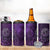 New Zealand Dream Catcher 4 in 1 Can Cooler Tumbler Maori Koru Pattern Purple Version