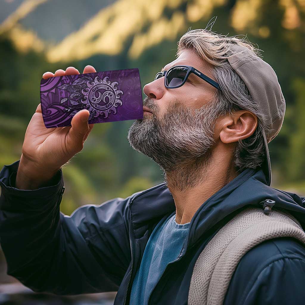 New Zealand Dream Catcher 4 in 1 Can Cooler Tumbler Maori Koru Pattern Purple Version