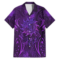 New Zealand Dream Catcher Family Matching Mermaid Dress and Hawaiian Shirt Maori Koru Pattern Purple Version