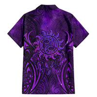 New Zealand Dream Catcher Family Matching Mermaid Dress and Hawaiian Shirt Maori Koru Pattern Purple Version