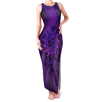 New Zealand Dream Catcher Family Matching Tank Maxi Dress and Hawaiian Shirt Maori Koru Pattern Purple Version LT05 Mom's Dress Purple - Polynesian Pride