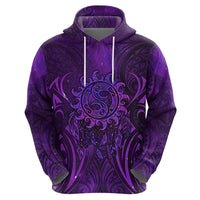 New Zealand Dream Catcher Hoodie Maori Koru Pattern Purple Version