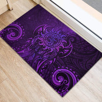 New Zealand Dream Catcher Rubber Doormat Maori Koru Pattern Purple Version